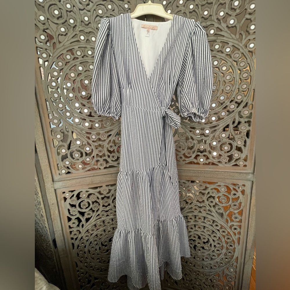 Hutch seersucker wrap dress, XS